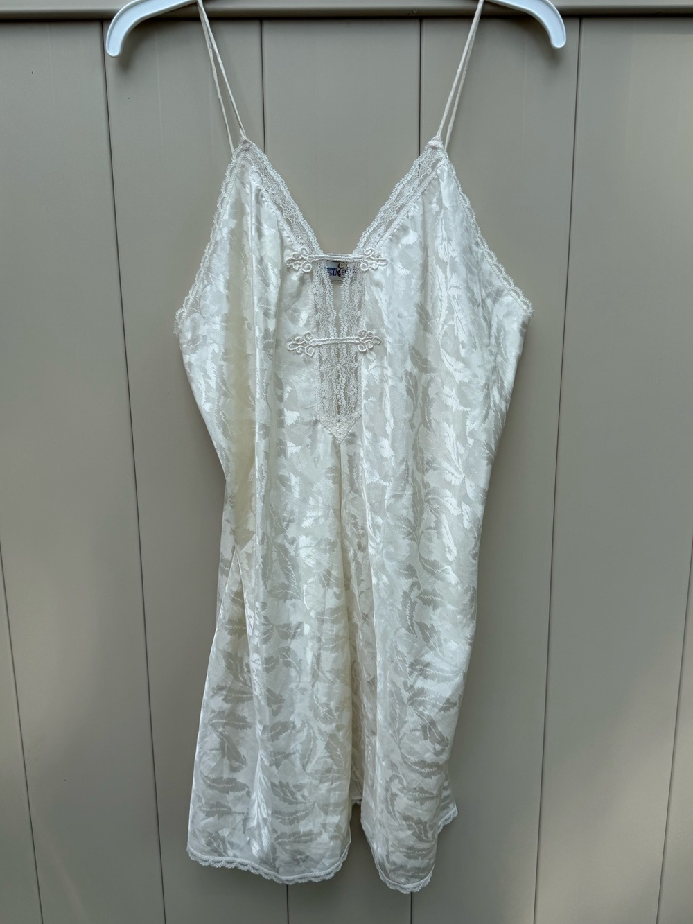 VTG 90s Dominique Simone Women's white Floral Slip Dress Size large